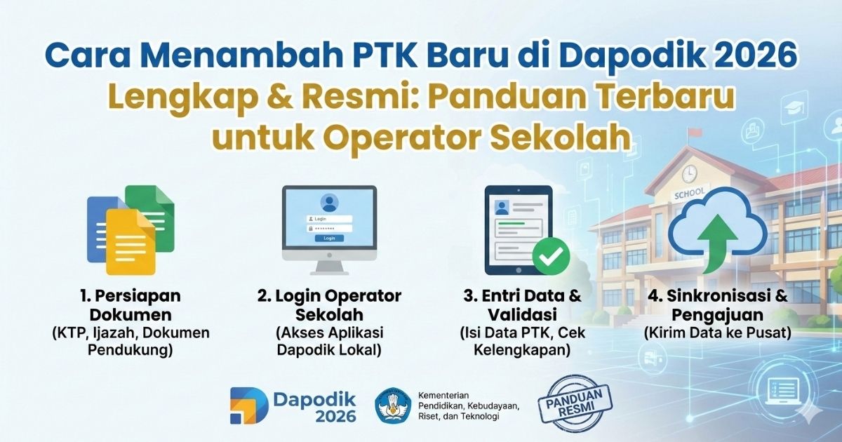 Cara Menambah PTK Baru di Dapodik 2026 Lengkap & Resmi: Panduan Terbaru untuk Operator Sekolah