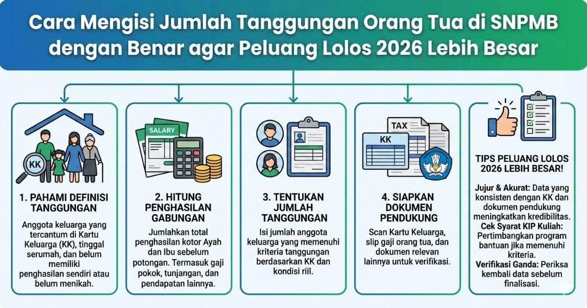 Cara Mengisi Jumlah Tanggungan Orang Tua di SNPMB dengan Benar agar Peluang Lolos 2026 Lebih Besar