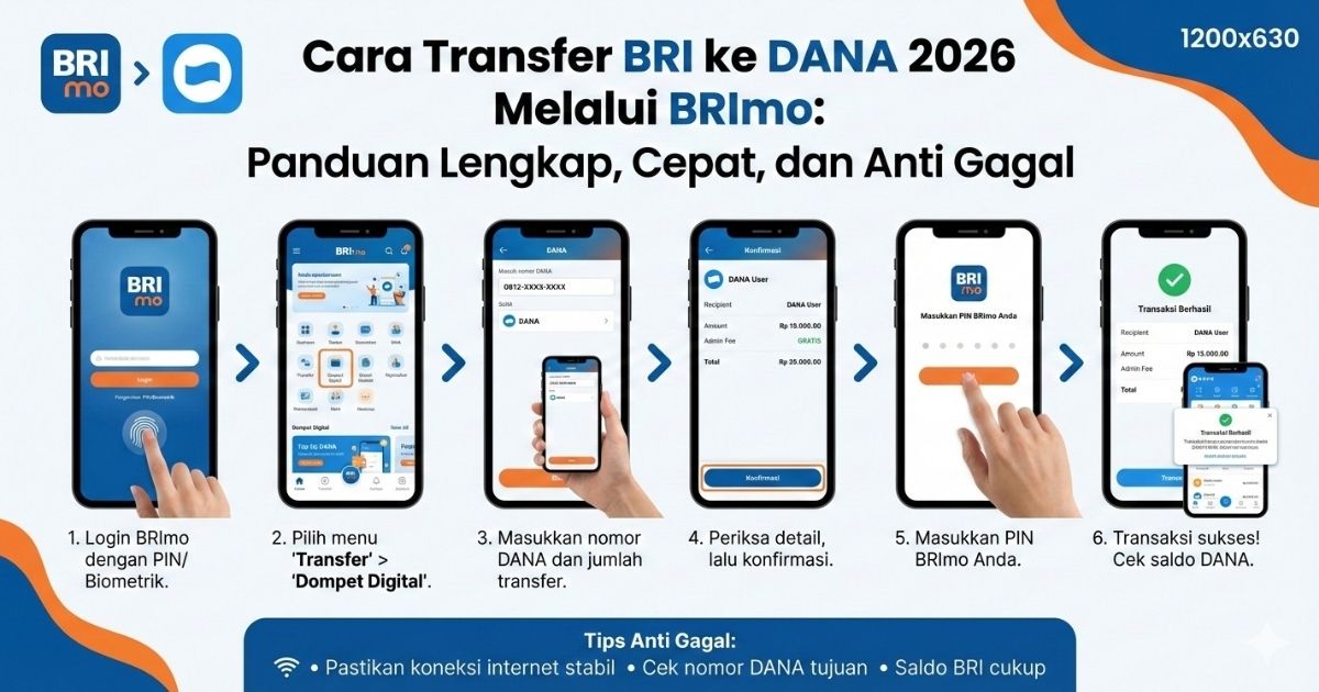 Cara Transfer BRI ke DANA 2026 Melalui BRImo: Panduan Lengkap, Cepat, dan Anti Gagal