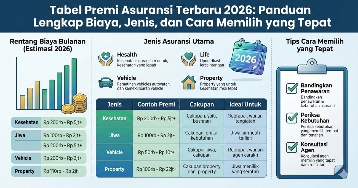 Tabel Premi Asuransi Terbaru 2026 Panduan Lengkap Biaya, Jenis, dan Cara Memilih yang Tepat